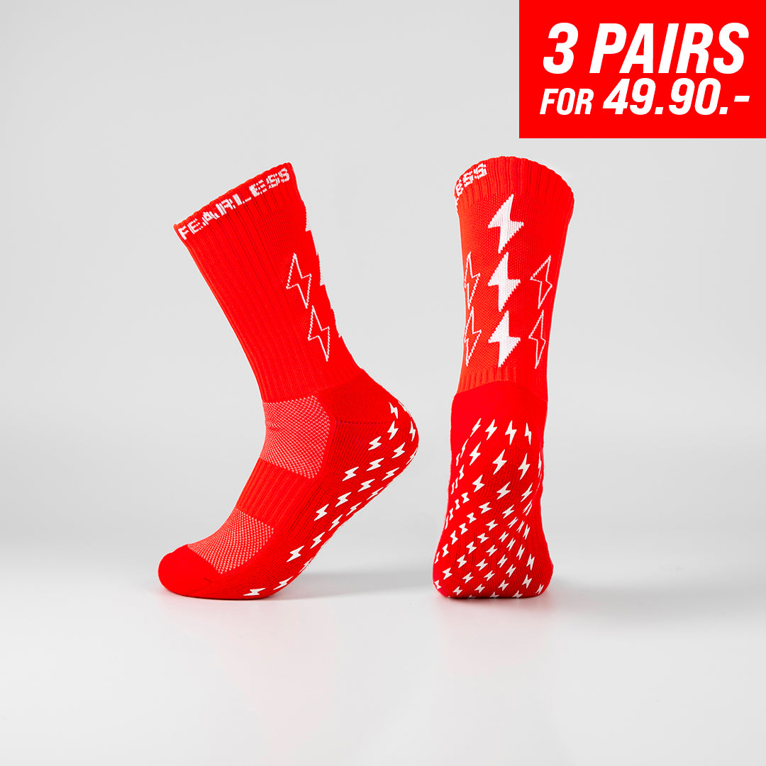 Fearless grip socks - SPEED - Red